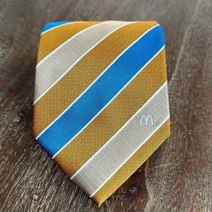 Vintage McDonald’s Orange Blue Tan White Stripe Neck Tie